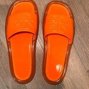 Tory Burch Orange Slide Sandals